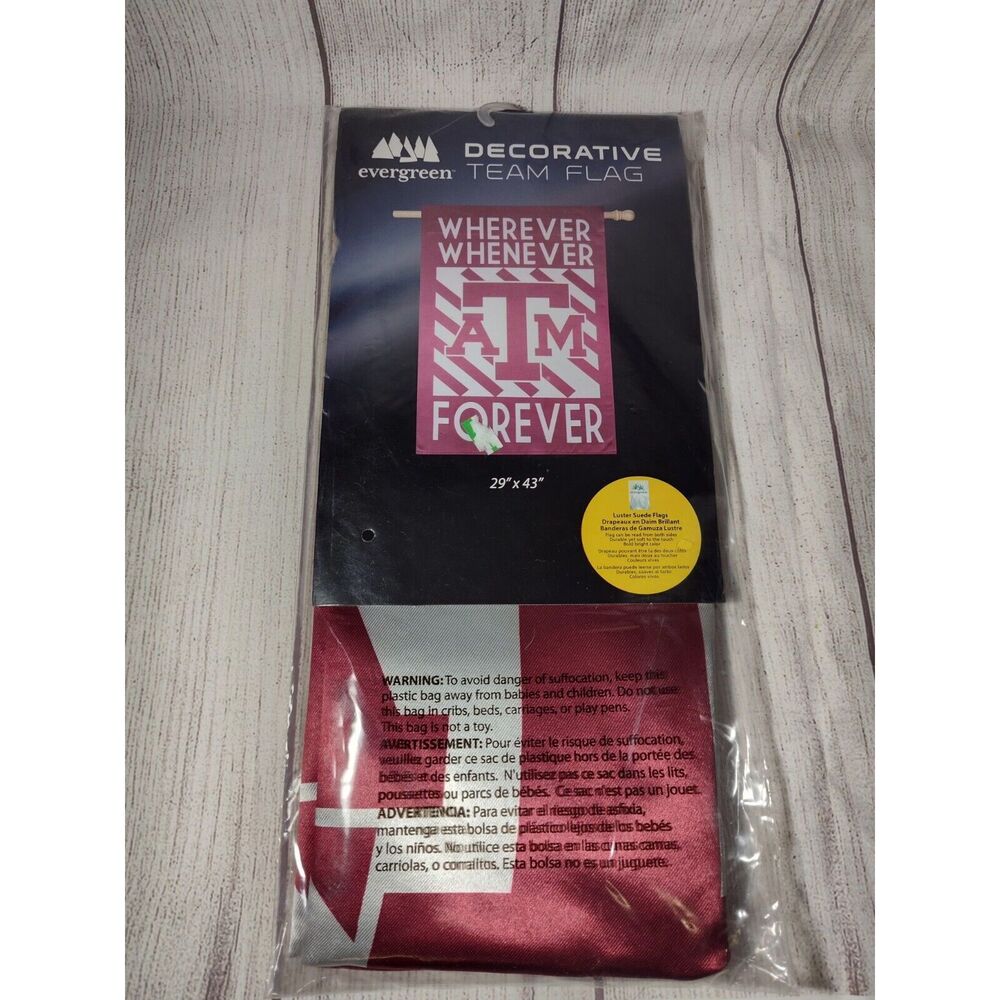 Evergreen Texas A&M Aggies NCAA Vertical Pole Flag 29" x 43" New Indoor Outdoor